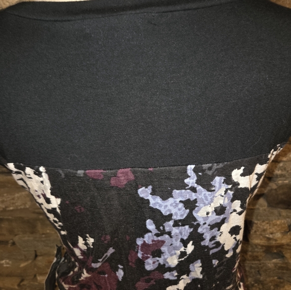 Threads 4 Thought NWT Floral Black and Purple Dress, Lined, Elastic Waist - Picture 9 of 14